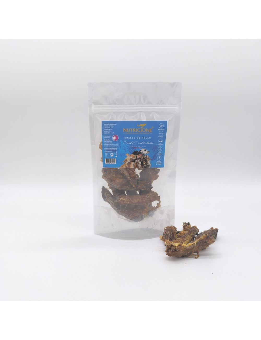 Cuellos de Pollo Deshidratados - Snack Natural - 8ud - El gato Barfi