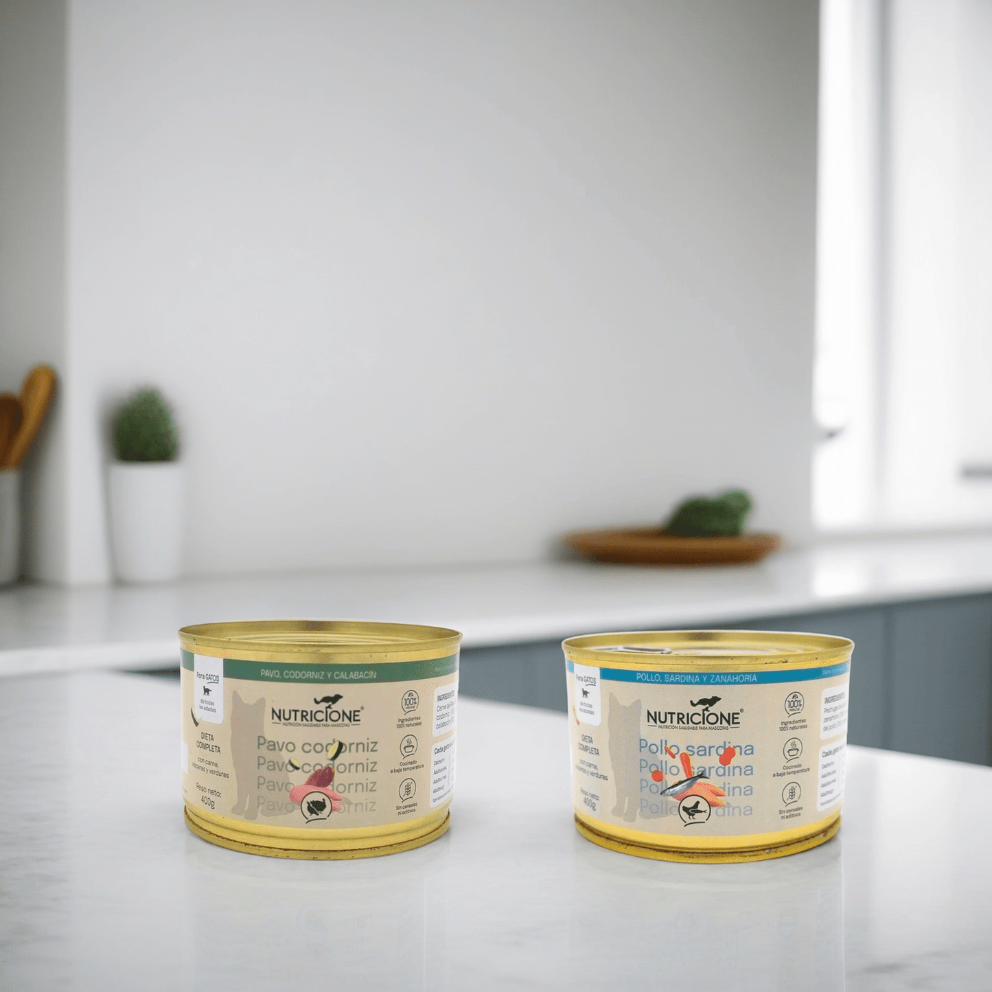 Lata GATO Pavo - Codorniz 400gr comida natural BARF para gatos | El Gato BARFI