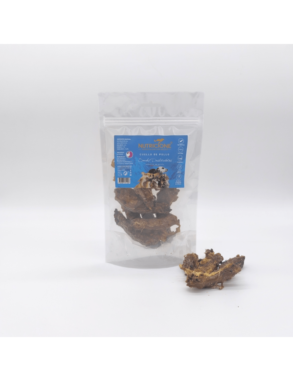 Cuellos de Pollo Deshidratados - Snack Natural - 8ud comida natural BARF para gatos | El Gato BARFI